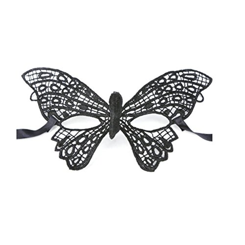 SUPPION 2016 Women Butterflies Sexy Black Lace Mask, Elegant Cutout Eye Face Mask Masquerade Ball Carnival Fancy Party (A)