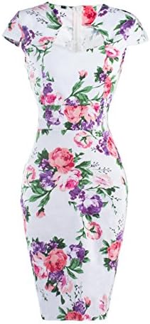 Audrey Hepburn Style 50's Retro Slim Fit Floral Ball Dresses Floral 1# Size XL