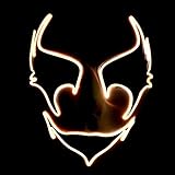 Circle Circle El Wire Glowing Mask Luminous LED Light Up Cool Christmas Halloween DJ Birthday Cosplay Death Grimace Masks for Festival Party Show (Orange)