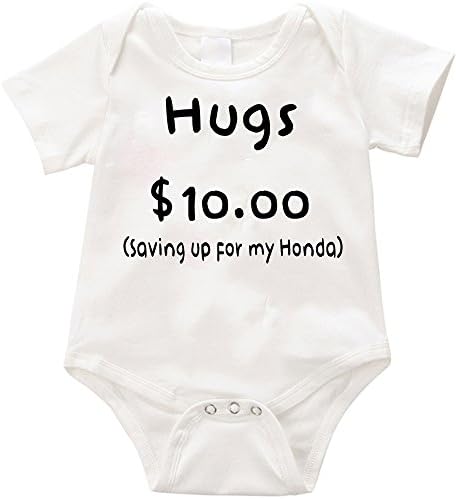 SW-USA Hugs $10.00 Saving up for my Honda infant romper onesie creeper (NB, White)