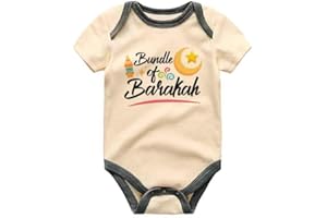 KiddiePro Cute Islamic Muslim Gifts Bundle of Barakah Baby Bodysuit Gift for Baby Boy Girl Clothes New Mom Dad Baby Clothes U