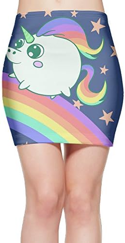 Funny Cute Unicorn Women's Slim Mini Pencil Skirt Bodycon Skirt Above Knee XL