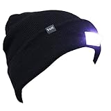 Trasfit Unisex 5 LED Knitted Beanie Hat for Camping, Grilling, Auto Repair, Jogging, Walking, or Handyman Working, Hands Free Led Beanie Cap (Black)