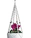 6 Legs Macrame Natural Jute and Cotton Plant Hanger & Holder and Metal Ring, 51-inches Length (Without The White Pot and Plant) (Jute) (Cream-Cotton)thumb 3