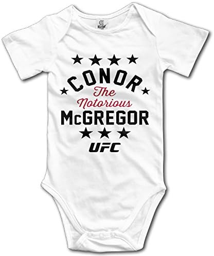 Fashion Cotton Breathable Baby Onesie Conor McGregor Black UFC 194 Star Bodysuit