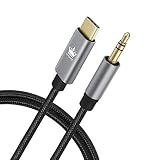 USB C to 3.5mm Cable, Kingone Briaided USB C to Aux Cable Compatible for Pixel 2/2XL/3/3XL, iPad Pro 2018, Moto Z2, Essential Ph-1 and More Type C Device