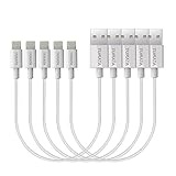 5 Packs iPhone Charger Cables ,Turata 5 Packs 1ft Lightning to USB Cable Charging Cord Powerline USB Cable for iPhone 5/5S/5C 6/6S 7/7Plus iPad mini/Air/Pro iPod touch 5 (White)