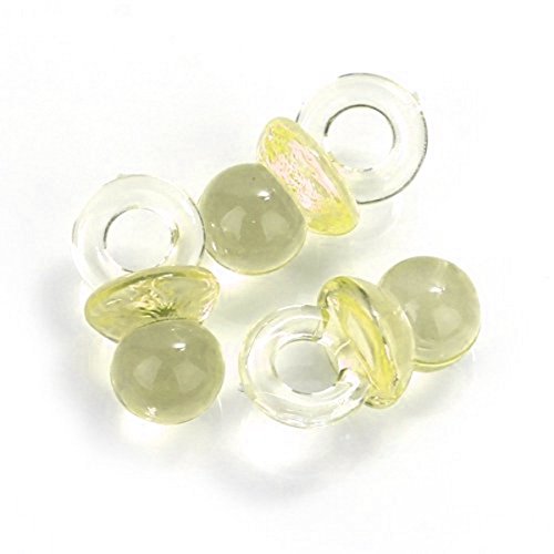 Small Yellow Acrylic Baby Pacifiers to Decorate Baby Shower Favors - 144 Pieces - Size: 1/2" X 3/4"