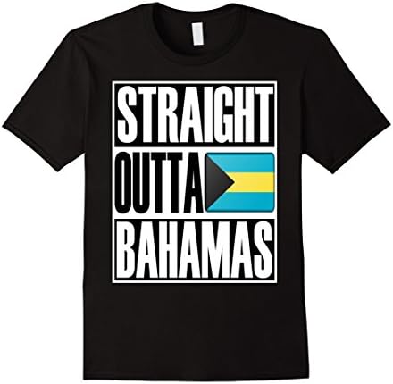 Men's Straight Outta Bahamas Funny Gift Flag T-Shirt Small Black