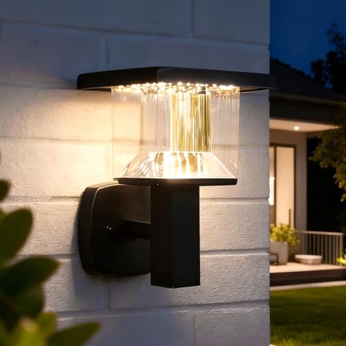 NBHANYUAN Lighting Outside Wall Light,SUS304 Stainless Steel Outdoor Light Garden Light Waterproof Outdoor Wall Lamp,3000K Warm White for Yard,Porch,Black,IP44 1000LM โ image 1