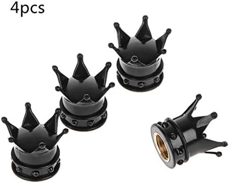 Sidougeri 4Pcs Bicycle Tire Valve Cap Universal Dustproof Crown Tyre Wheel Stem Air Valve Cap Tire Valve