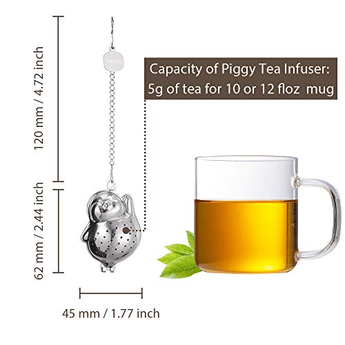 ZENS Tea Infuser Set of 2,Fine Mesh Loose Tea Steeper,Stainless Steel Tea Ball Strainer for Tea Pot,Mug and Cups