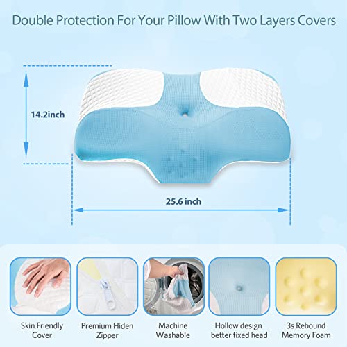 fullengy Cervical Memory Foam Pillow, Contour Pillows for Neck