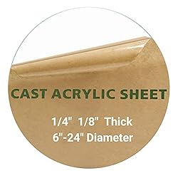 1 Pieces 1/4" Round Plexiglass Sheet, 12 Inch