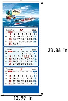Calendario De Pared Con Vista De 3 Meses De Dytiying 2019 2020