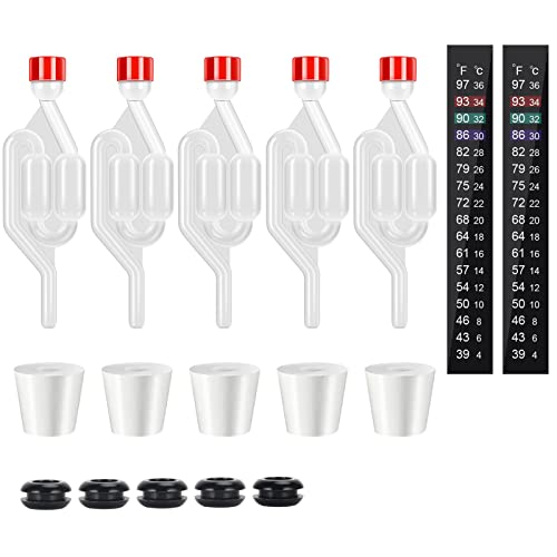 Dbgogo SShape Brewing Airlock Kit, 5 Pack Homebrew Twin Bubble