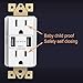 UCOMEN 3.4A Wall Outlet with USB Ports - 15Amp Duplex Tamper Resistant, White USB Outlets - 4 Pack