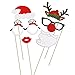 Tinksky 38Pcs Christmas Photo Booth Props Kit on a Stick for Party Supplies with Glasses Moustache Red Lips Deer Horn Santa Hat