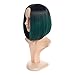 LOSMOEER Ombre Green Bob Wig Short Straight Synthetic Green Wigs Middle Part Natural Hair Wigs for Women None Lace Wig Cap (Ombre Green)