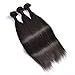 JINREN Full Head Set Brazilian Virgin Hair Straight Hair Weave 3 Bundles Unprocessed Virgin Human Hair Weave Natural Black 10-28inch (20inch 22inch 24inch)