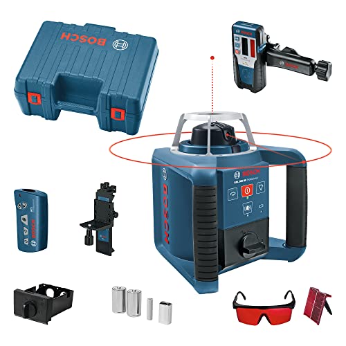 Bosch Professional Laser Rotatif Grl 300 Hv (Laser Rouge, Cellule De Réception Lr 1, Portée : Jusqu'à 300 M (Diamètre), Dans Coffret De Transport)