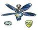 Hunter Space Discovery 48 in. Brushed Nickel Ceiling Fan with Earth Light & Moon Blades