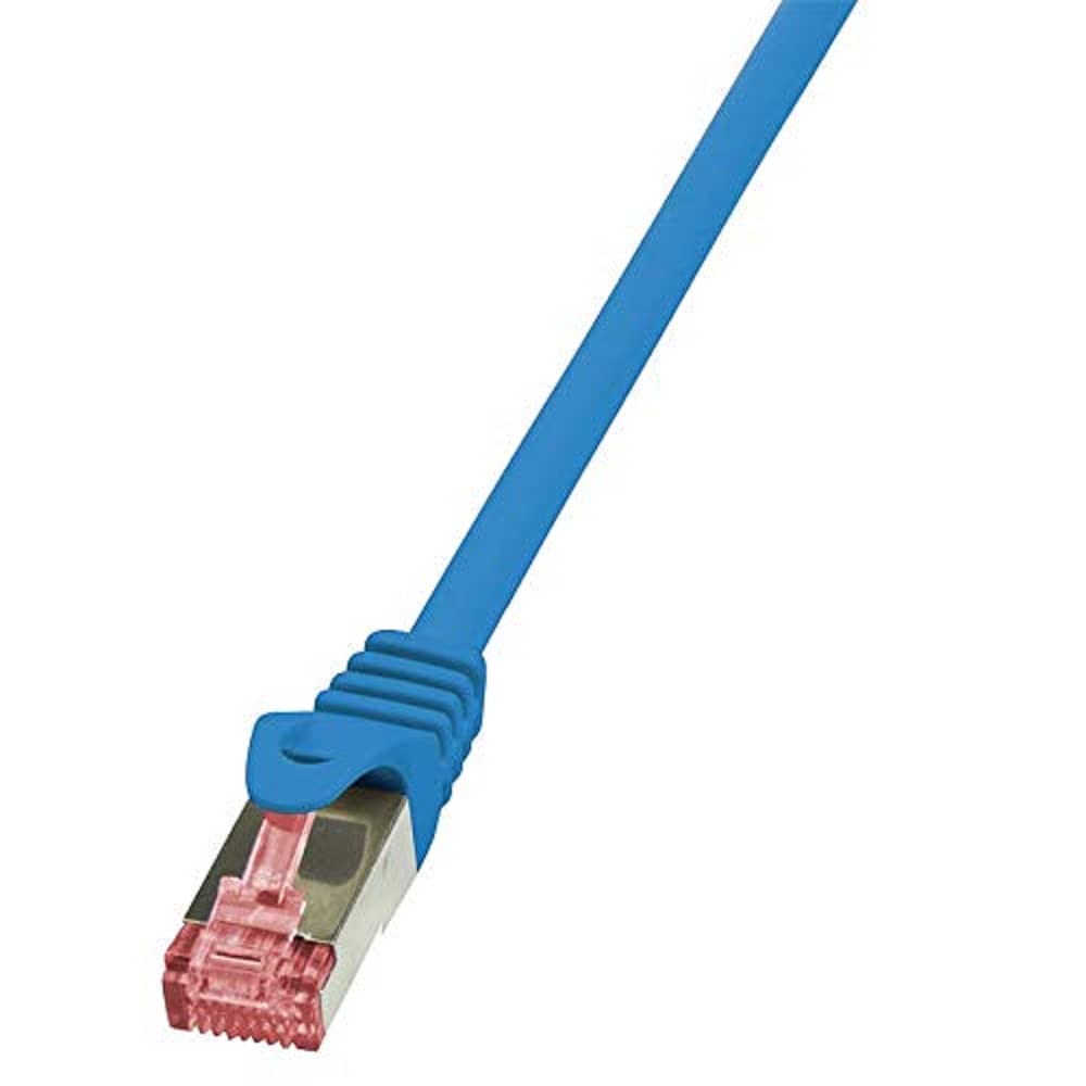 LogiLink CQ2016S CAT6 S/FTP PIMF PrimeLine Patch Cable, 0.25 Meter Length, Blue, Blue, 0.25 Meter Length