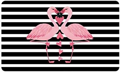 Hot Sale Home Decor Grey White Polk Dots Pink Flamingo Durable fabric top Indoor/Outdoor Doormats 30"(L) x 18"(W)