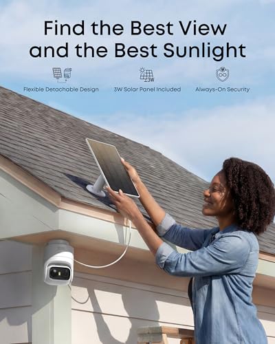 eufy Security eufyCam C37 Cámara de Seguridad Exterior Inalámbrica 2K Solar, 360° Pan & Tilt, Rastreo IA de Humanos/Mascotas/Vehículos, Panel Solar Flexible, Visión Nocturna a Color, Sin Mensualidad