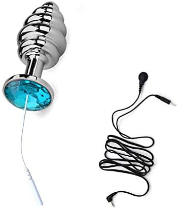 G Spot Vibratrs Women 35Mm*84Mm Metal Electric Shock s Toys FunnyKing New Style Wire Tail+Crystal Electro Spiral Bead,Pink,Brightblue,Vibratrs Motor Rabbit Rotating