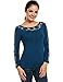 ANGVNS Bodycode Long Sleeve O Crew Neck Lace Blouse for Prom Evening Party
