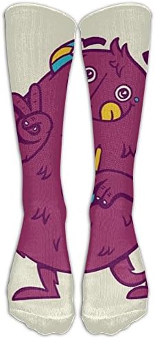 Girls Knee High Socks Fashion Artistic Monster Thermal Cotton Womens Socks Christmas Stockings Tube Socks Gifts For Thanksgiving Day Graphic Volleyball Shoes