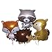 animal balloons set of 4 fox, squirrel, hedgehog, raccoon party decorations for woodland-themed baby shower or birthday