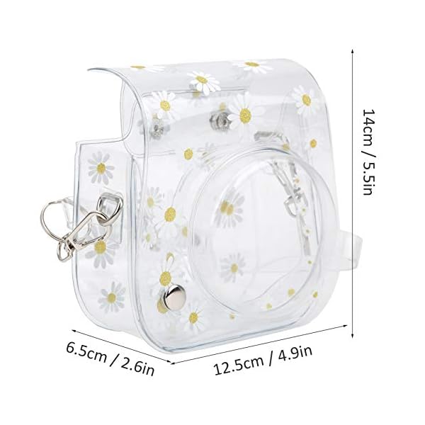 Sofortige Kameratasche, PVC-Kamera-Schutzhülle Daisy Transparente Sling Shell-Tasche mit Schultergurt für die Fujifilm Instax Mini 11/9/8 Kamera – Bild 7
