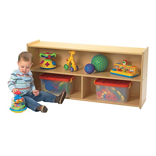 Angeles Value Line Toddler 2-Shelf Storage - 48" by 12" by 23" - Perfect for Books, Puzzles, General Supplies - Low Height Ideal for Young Children to Access Contents - Easy to Assemble and Clean