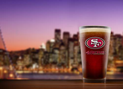 Duck House NFL San Francisco 49Ers Unisex Pint Glass Setpint Glass Set, Clear, 16 oz/ea