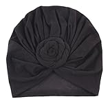 Voberry Kids Baby Bohemian Head Wrap Cap Cute Cotton Turban Knot Hat (Black)