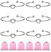 Ruarua Love Knot Bracelet for Women Bridesmaid Bracelets Cuff Bangle Girls 6 Pcs a Set (White)