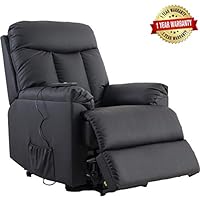 Power Lift Chair Soft PU Upholstery Recliner Living Room Sofa Chair with Remote