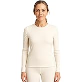 Lands' End Women’s Thermaskin Baselayer Long Sleeve Crewneck Top – Lightweight Heat-Generating Thermal Shirt