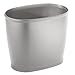 mDesign Toilet Paper Roll Holder, Bowl Brush, Wastebasket Trash Can for Bathroom - Set of 3, Gray
