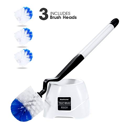 Masthome Toilet Brush Set with Holder & 3 Brush Heads for Bathroom Toilet Deep Cleaning Easy Storage Toilet Cleaning Brush - Thumbnail 7