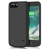 Battery Case for iPhone 8 Plus / 7 Plus, Upgraded Musttrue [8000mAh] Portable Protective Charging Case for iPhone 8Plus & 7Plus Extended Backup Charger (5.5 inch)- Black