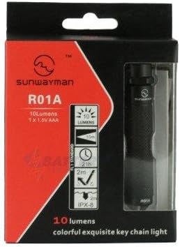 SunwaymanR01A Black 10 Lumen Keychain Flashlight