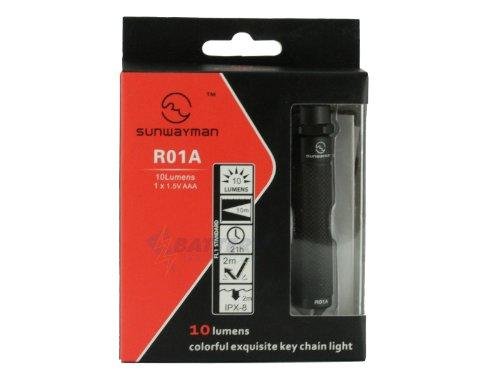 SunwaymanR01A Black 10 Lumen Keychain Flashlight