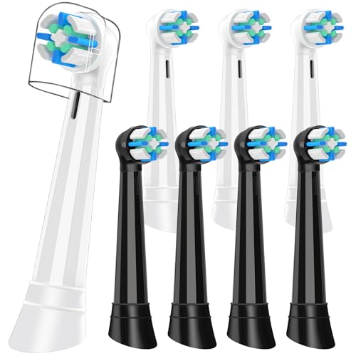 Replacement Brushes Compatible with Oral B IO 2/3/4/5/6/7/8/9/10 Electric Brushes, Heads Compatible with Oral B IO for Gum Care and Dental Cleaning (8 Black/White)