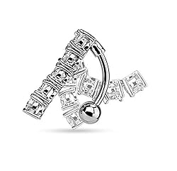 Pierced Owl 5 CZ Crystal Vertical Drop Reverse