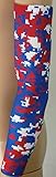 New! Royal Blue Red White Digital Camo Arm Sleeve - Moisture Wicking Compression