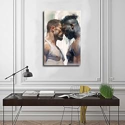 HMLZSJ Nude Muscle Male Torso Portrait Art Gay