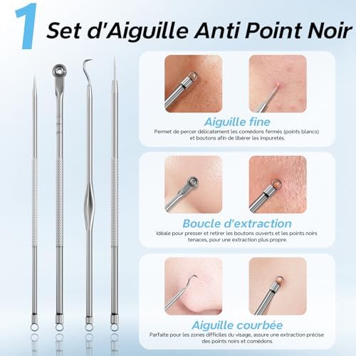 Aspirateur Point Noir 3 Modes Visage 5 Sondes, Blanc